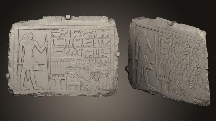 Египетские статуи и рельефы (Стела Хени, STKE_0068) 3D модель для ЧПУ станка